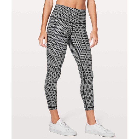 lululemon athletica Pants - Lululemon Wunder Under Hi-Rise 7/8‎ Tight Full-On Luxtreme Black White Size 10